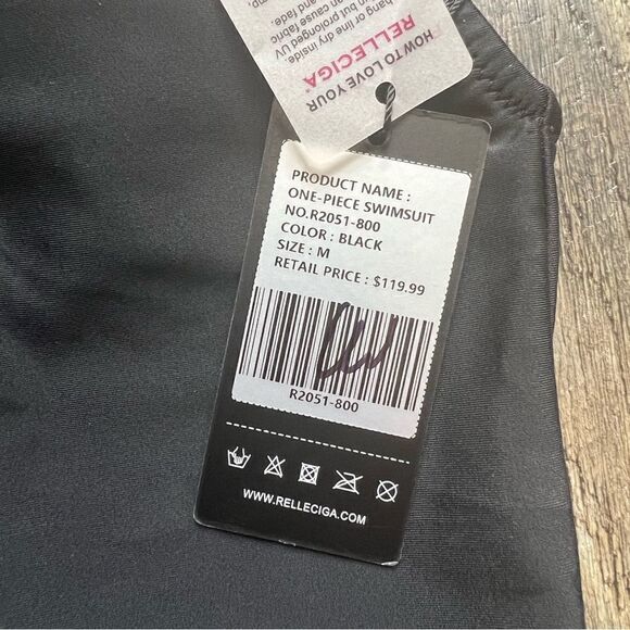 Relleciga 90s Trend One Piece Thong Swimsuit High Cut Low Back NWT MSRP$119 M - Picture 7 of 11